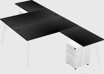 Shared L-shaped Office Desk System
