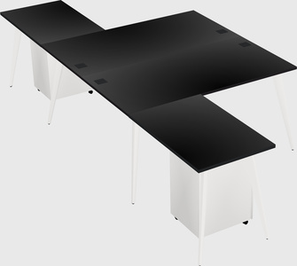 Shared l-shaped office desk system