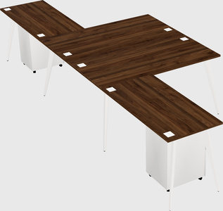 Shared l-shaped office desk system