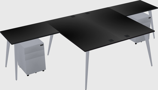 Shared l-shaped office desk system