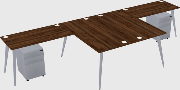 Shared l-shaped office desk system