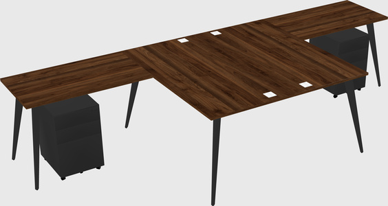 Shared l-shaped office desk system
