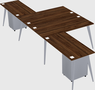 Shared l-shaped office desk system