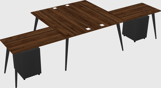 Shared l-shaped office desk system