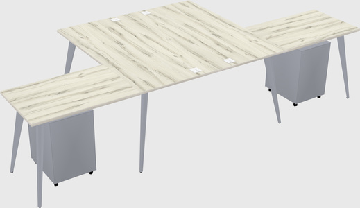 Shared l-shaped office desk system