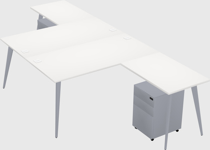 Shared L-shaped Office Desk System