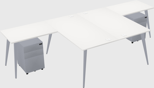 Shared l-shaped office desk system