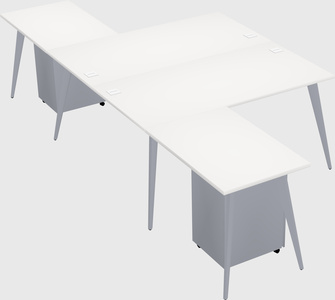 Shared l-shaped office desk system