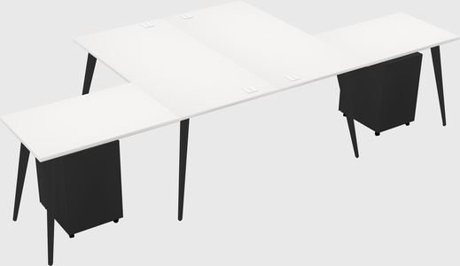 Shared l-shaped office desk system