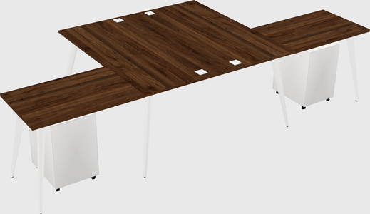 Shared l-shaped office desk system