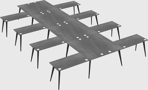 Shared l-shaped office desk system