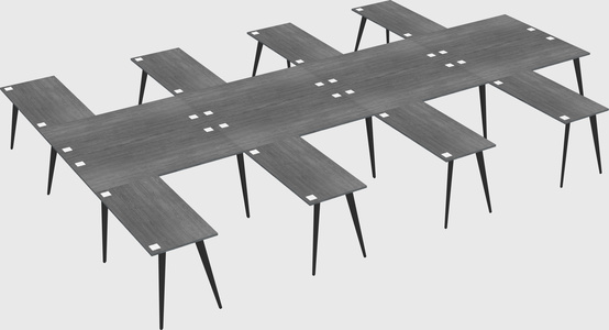Shared l-shaped office desk system