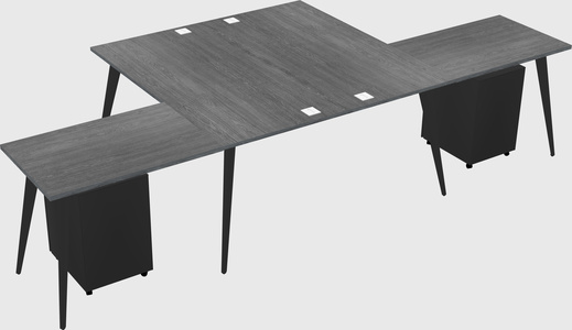 Shared l-shaped office desk system