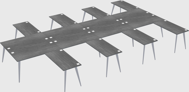 Shared l-shaped office desk system