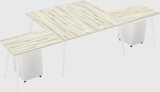 Shared l-shaped office desk system