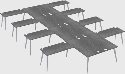 Shared l-shaped office desk system