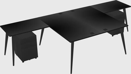 Shared l-shaped office desk system