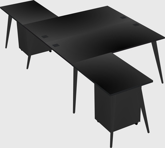 Shared l-shaped office desk system