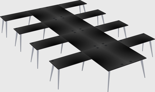 Shared l-shaped office desk system