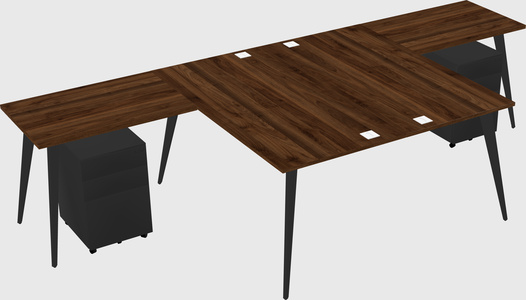 Shared l-shaped office desk system