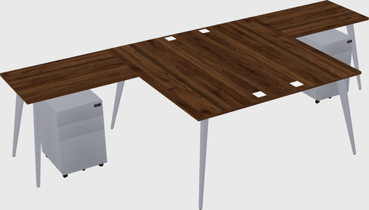 Shared l-shaped office desk system