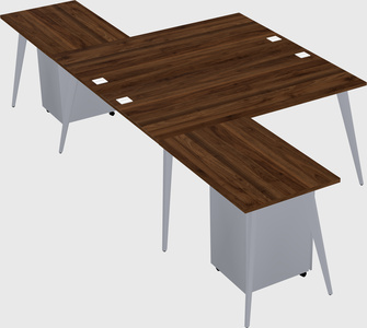 Shared l-shaped office desk system