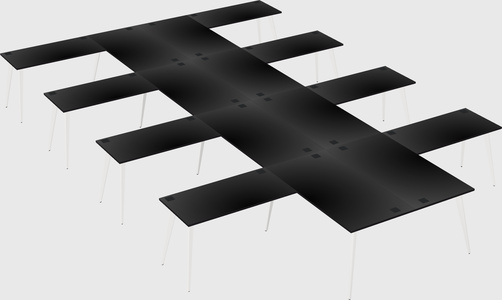 Shared l-shaped office desk system