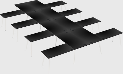 Shared l-shaped office desk system