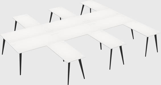Shared l-shaped office desk system