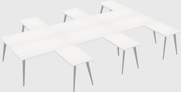 Shared l-shaped office desk system