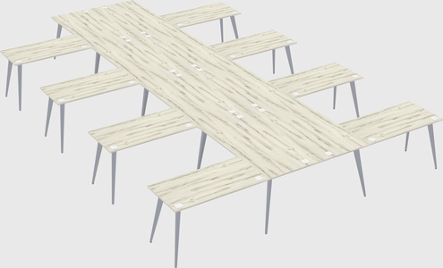 Shared l-shaped office desk system