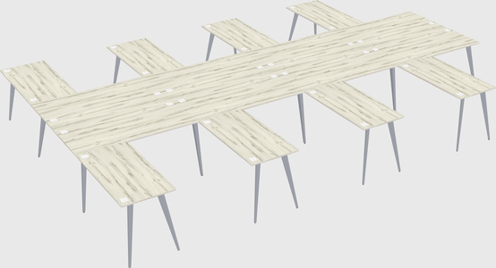 Shared l-shaped office desk system