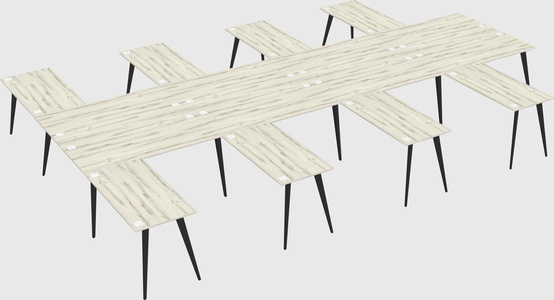 Shared l-shaped office desk system