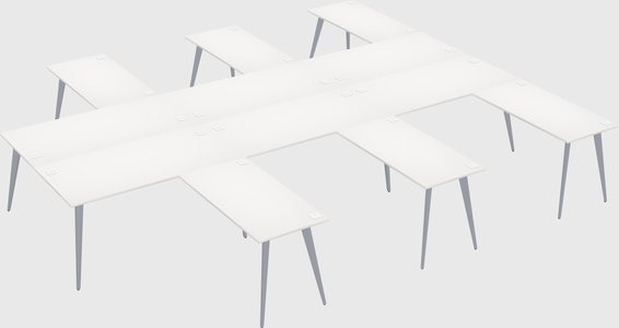 Shared l-shaped office desk system