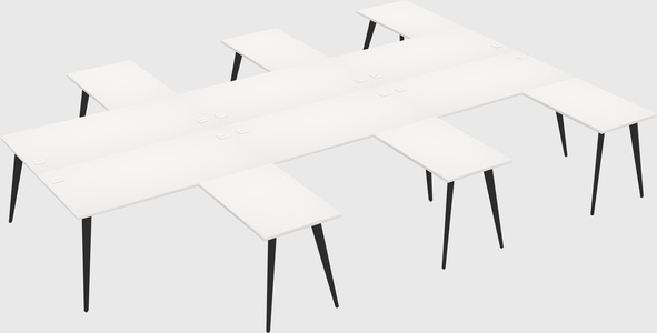 Shared l-shaped office desk system