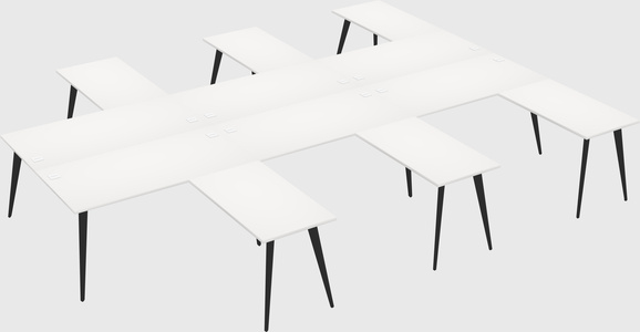 Shared l-shaped office desk system