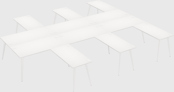 Shared l-shaped office desk system
