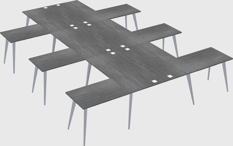 Shared l-shaped office desk system