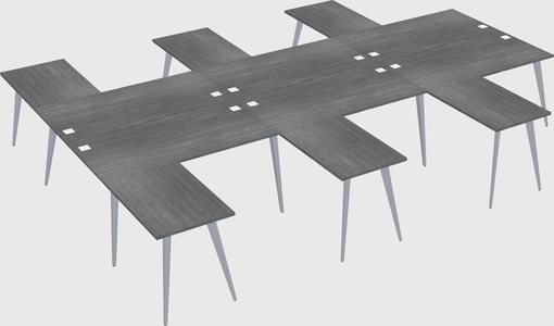 Shared l-shaped office desk system
