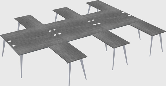 Shared l-shaped office desk system