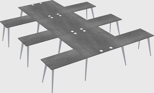 Shared l-shaped office desk system
