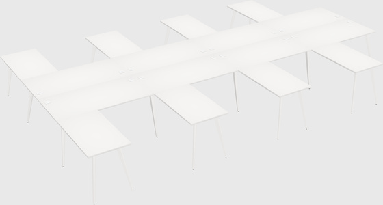 Shared l-shaped office desk system
