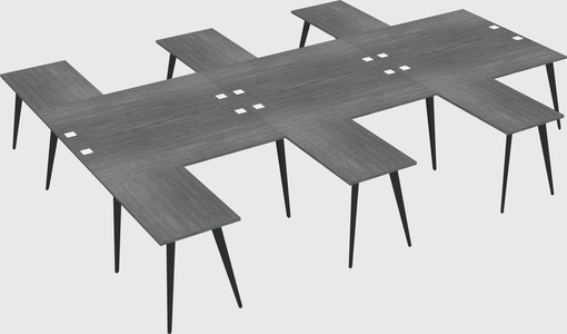 Shared l-shaped office desk system