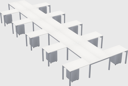 Shared l-shaped desk