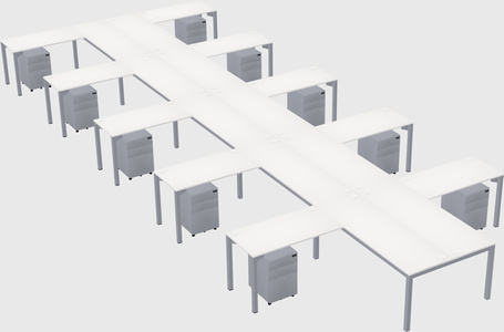 Shared l-shaped desk