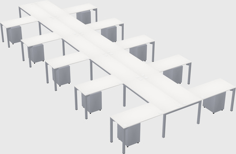 Shared l-shaped desk