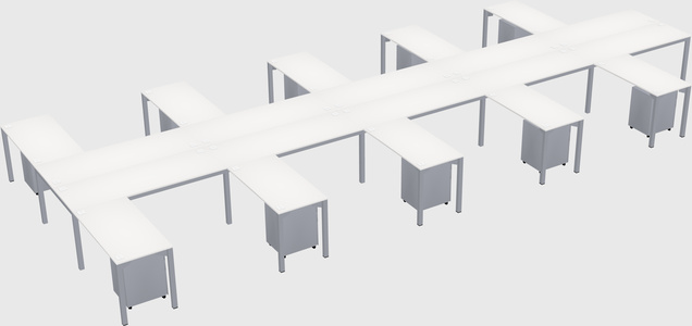 Shared l-shaped desk
