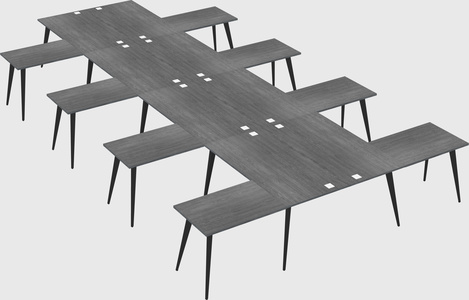 Shared l-shaped office desk system