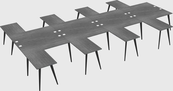 Shared l-shaped office desk system