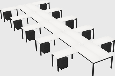 Shared l-shaped desk